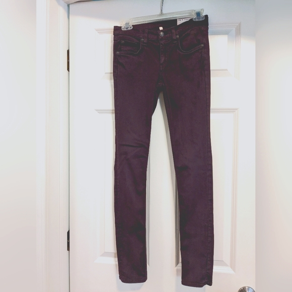 Rag & Bone Maroon Burgundy Skinny Jeans - Size 25 - Picture 1 of 8